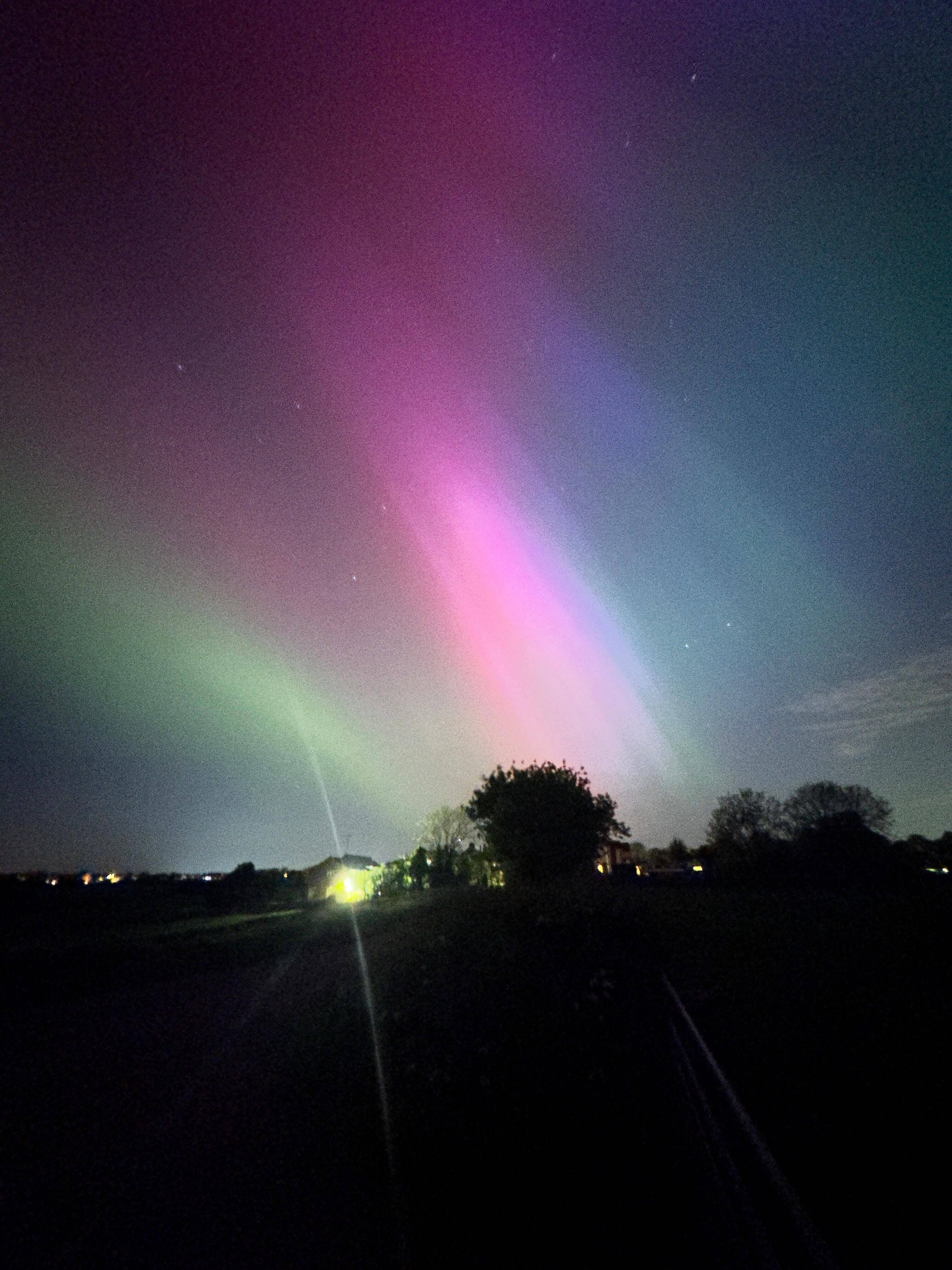 Northern Lights photographed in Warwickshire